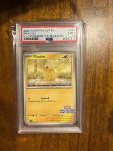 2025 POKEMON SVP EN-SV BLACK STAR PROMO ILLUSTRATION CONTEST 2024 PIKACHU PSA 9 - Picture 1 of 2