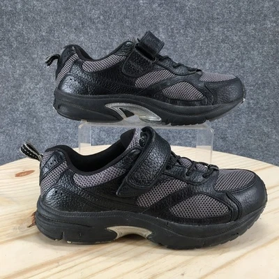 Dr. Zapatos cómodos para hombre 7 zapatillas anchas de resistencia para caminar de cuero negro parte superior baja Foto 1 de 4