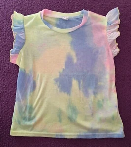 Girls florescent tie dye top multi colored top by Shein age 9 years - Picture 1 of 2