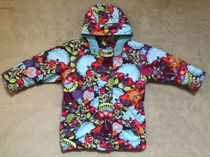 Hanna Andersson Blue Floral Waterproof Journey's End Coat, Size 120 - Picture 1 of 9