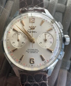 REWEL CRONOGRAFO VINTAGE - ANNI '60 - 17 RUBIS INCABLOC - OTTIME CONDIZIONI - Picture 1 of 9