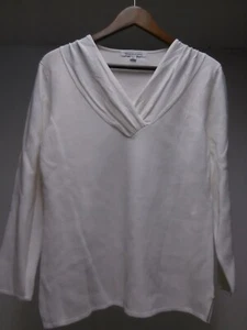 MERCER STREET STUDIO White Women Size PETITE Large PL Long Sleeve KNIT Sweater - Picture 1 of 3