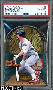 1998 Pacific In The Cage Die-Cut #13 Mark McGwire Cardinals PSA 8 NM-MT