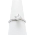 14k White Gold Natural Round Diamond Solitaire Engagement Ring Twisted Head