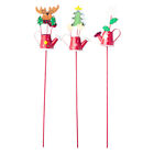 3 Pcs Metal Christmas Sticks Decoration Lawn Stakes Ornament Wrought Iron