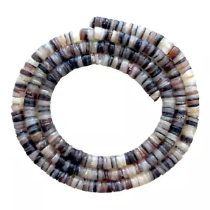 Cuentas Hammer Shell largas 24 pulgadas hilo 4-5 mm rebanada Heishi tropical Puka sin cierre - Imagen 1 de 2