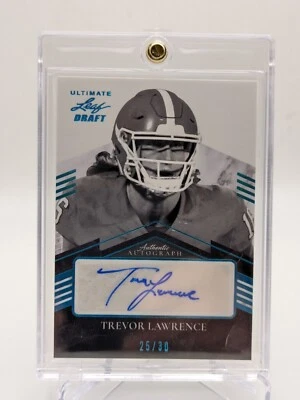 💥 2021 Leaf Ultimate Draft Trevor Lawrence Teal RC Auto /35 Jaguars (Low Pop) - Image 1 of 2