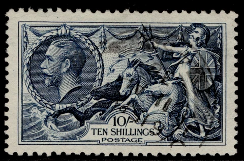 GB GV SG452, 10s Indigo, FINE USED. Cat £80. CDS Cover