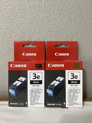 GENUINE Canon 3e Black Ink Cartridge BCI-3eBK 2 Pack NEW SEALED Creative Park - Image 1 of 2