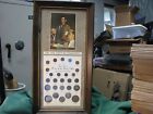 THE 20th CENTURY COLLECTION Coin Set  12" X 22" Framed  W/ 11 SILVER Coins NICE