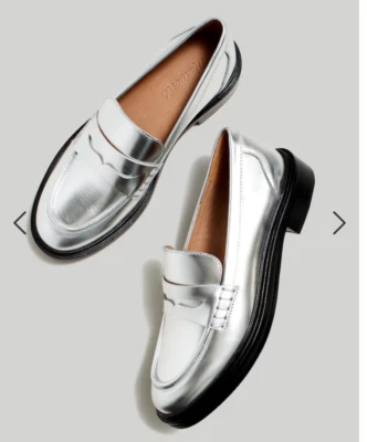 Мокасины женские Madewell Vernon 158 долл. США цвет specchio кожа серебристые размер 6 NN041 - Изображение 1 из 4