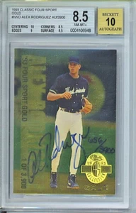 1993 ALEX RODRIGUEZ CLASSIC FOUR SPORT GOLD AUTO 10 #NNO 656/3900 BGS NM-MT+ - Picture 1 of 2