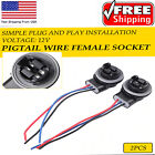 Two Harness Turn Signal Light Bulb Plug Repair Socket Wire Pigtail Female 3157