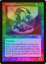 Nesting Wurm FOIL Nemesis NM Green Uncommon MAGIC THE GATHERING CARD ABUGames