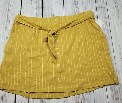 CHARLOTTE RUSSE JUNIORS SIZE 2X GOLDEN YELLOW MINI SKIRT ELASTIC BACK WAIST - Imagem 1 de 4
