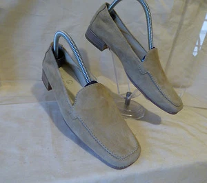 JAIME MASCARO  Mocassins luxe souple daim cuir beige T 36 PARFAIT ETAT  - Picture 1 of 12