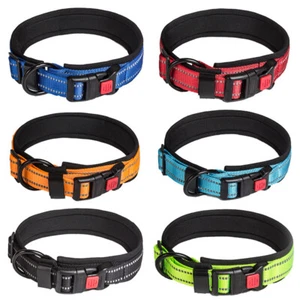 Pet Reflective Collar Anti Choke Padded For Medium Large Dogs Adjustable Simple - Picture 1 of 26