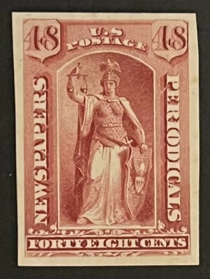 Travelstamps: US Stamps Scott #PR19p4 - 48¢ Proof on Card Mint NGAI Hinged - Image 1 of 4