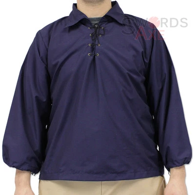 Camisa informal de caballeros reales de los tiempos del Renacimiento Disfraz de la Edad Media Ren-Fair Azul Foto 1 de 3