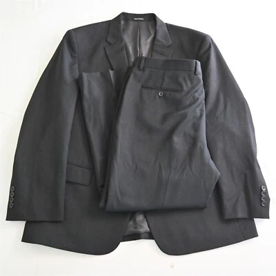 Pronto Uomo Platinum 46R 40x29 Gray 100% Wool Mens Jacket Pants Suit - Image 1 of 4