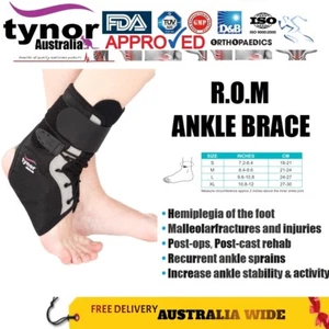 Tynor® ROM Ankle Brace Stabilizer Post-Ops Sprains Hemiplegia Rigid Support Run - Picture 1 of 11