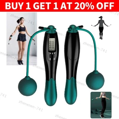 Fitness Springseil mit Zähler Profi Seilspringen Hüpfseil Erwachsene & Kinder - Bild 1 von 4