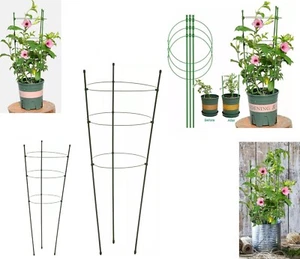 GARDEN PLANT SUPPORT RING HEAVY DUTY CONICAL DESIGN POTS SUPPORT FLOWERS STALK - Picture 1 of 15