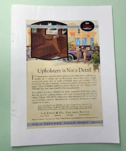 Original 1924 Chase Car Upholstery Ad VELMO Its not a detail, FREE USA SHIP - Picture 1 of 1
