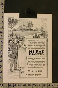 1906 TOBACCO CIGARETTE MURAD TRAVEL CLAREMONT NYC AUTO EQUESTRIAN AD SI32