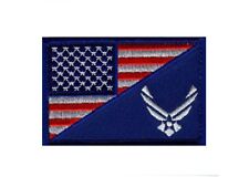 USAF USA Flag USA Air force Logo Embroidered Hook Patch (YEN1)