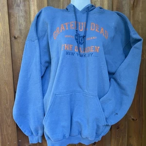 Felpa con cappuccio vintage 2002 Grateful Dead The Garden concerto New York blu liquido XL - Foto 1 di 13
