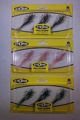 TORMENTA: SEÑUELOS DE PESCA DE CAMARÓN VIVO WILDEYE 2,5 pulgadas 1/8 oz 6 cm 4 g MARRÓN ROSA VERDE NUEVO Foto 1 de 2