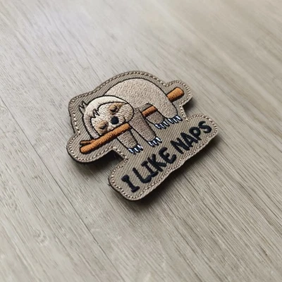 Faultier - I Like Naps| Patch Klett Aufnäher| Moral Outdoor Tactical Wandern - Bild 1 von 3