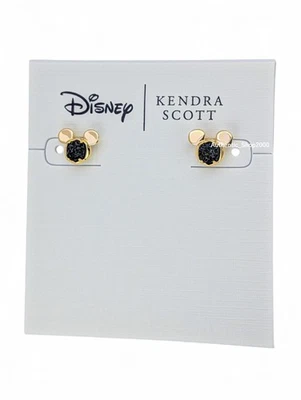NEW 100% Authentic Disney x Kendra Scott Mickey Mouse Stud Earrings Black Drusy - Image 1 of 4