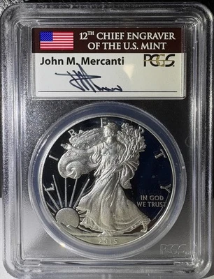 2015-W Silver Eagle First Day-Philadelphia PCGS PR70 DCAM Mercanti Signed (495) - Image 1 of 2