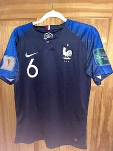 Nike Paul Pogba 2018 France Home Blue Soccer Jersey Men's Small Russia Olympics - Picture 1 of 7
