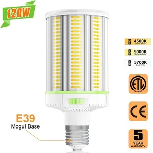 120 Watt LED Corn Light Adjustable 4500K 5000K 5700K Corn Bulb E39 Mogul Base - Picture 1 of 17