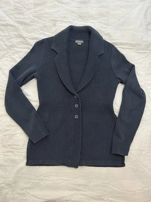 Eddie Bauer Cardigan Sweater Womens Size S Blue Flyaway Button Dark Academia - Image 1 of 4