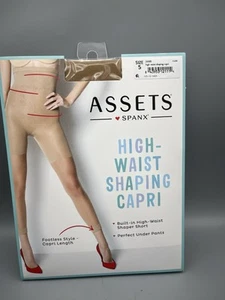 SPANX Assets High Waist Shaping Capri Footless 220-265 lb 5'4"-6'0" Nude Sz 5 - Picture 1 of 2