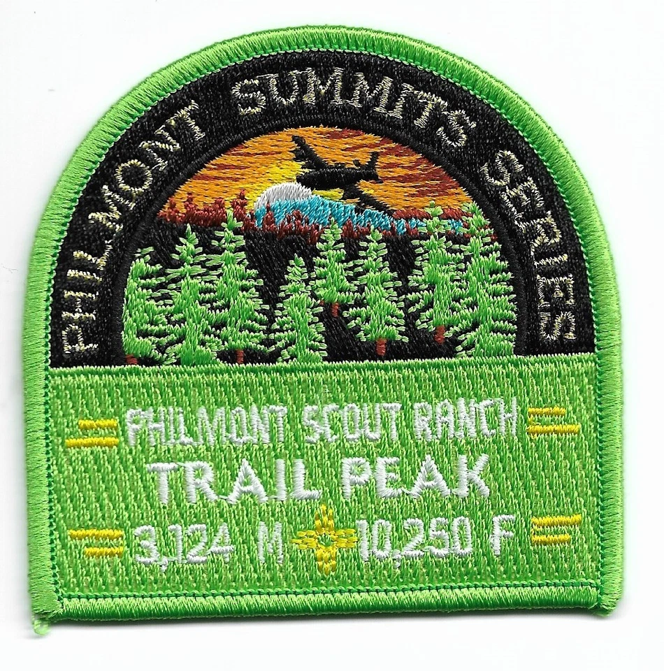 НАШИВКА СЕРИИ PHILMONT SCOUT RANCH * TRACK PIX SUMMITS * 3 ДЮЙМА НА 3 ДЮЙМА - Изображение 1 из 1
