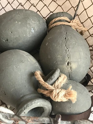 Vintage Spice Jars Clay Pots Grey Vessels Rustic Decor Film Props House Decor - Image 1 of 4