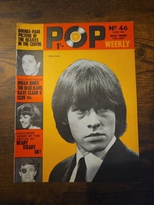 Pop Weekly Magazine Rolling Stones Brain Jones 1964 No.46 - Picture 1 of 2