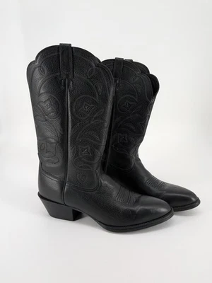 Ariat Cowboy Boot Women's 9 Black Western Heritage R Toe Heeled Embroidered  - Image 1 of 4