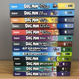 Dog Man Cat Kid Books - Lot of 13 - By Dav Pilkey - Imagen 1 de 9