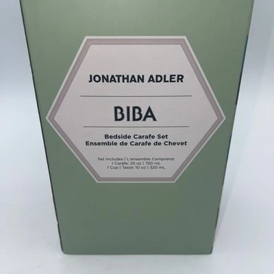 Jonathan Adler BIBA Bedside Carafe Set Blue Glass  New In Box - Image 1 of 4