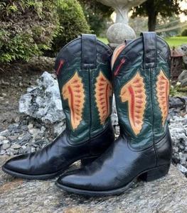 Montana 7 B Indian Chief Head Western Cowboy Boots Easter Mothers Day Gift Idea - Picture 1 of 13