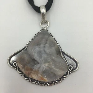 SPARKLY Glitzernder Silber Grau Grey DRUZY Drusy ANHÄNGER Set in Sterling Silber NEU - Bild 1 von 6