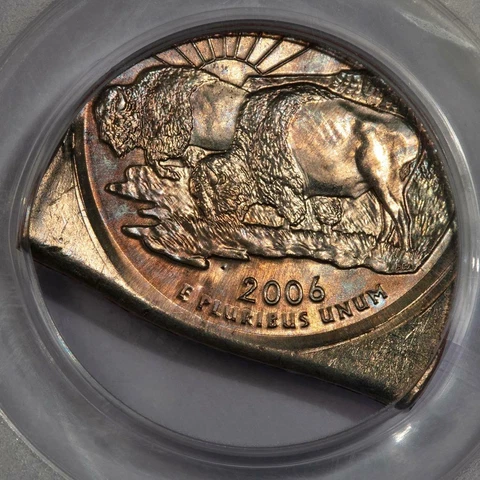 2006 PCGS MS65 Off Center On Straight End Clip North Dakota Quarter Mint Error Cover