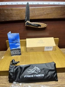 Free Tiger Folding Knife Black G10 Handle D2 Plain Edge FT2101 Free Ship#N53 - Picture 1 of 3