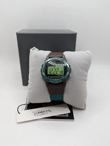 Orologio da polso digitale Timex Atlantis TW2V44300 uomo cassa verde cinturino marrone - Foto 1 di 12